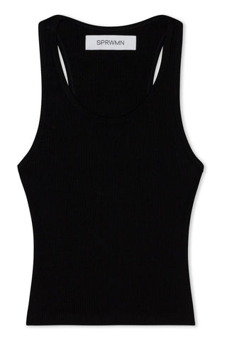 RIB TANK BLACK - FEBE Clothing