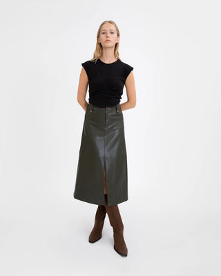 VEGAN LEATHER HUDIE SKIRT - FEBE Clothing