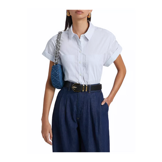 SHORT SLEEVE CUFFED BUTTON UP