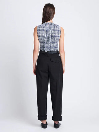 BIRDIE TOP IN GRID POPLIN - FEBE Clothing