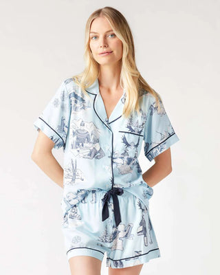 APRES SKI TOILE PAJAMA SHORTS SET - FEBE Clothing