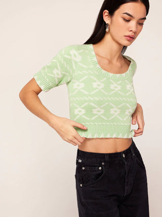 DORA JACQUARD KNIT TOP - FEBE Clothing