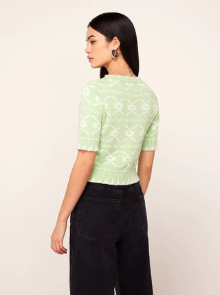 DORA JACQUARD KNIT TOP - FEBE Clothing