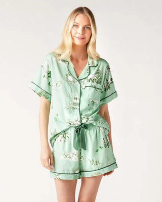 HOLIDAY TOILE PAJAMA SHORTS SET - FEBE Clothing