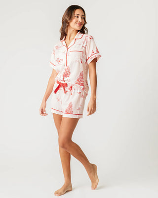 HOLIDAY TOILE PAJAMA SHORTS SET - FEBE Clothing