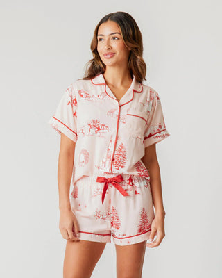 HOLIDAY TOILE PAJAMA SHORTS SET - FEBE Clothing