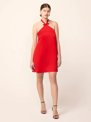 MORGAN RED SATIN MINI DRESS - FEBE Clothing