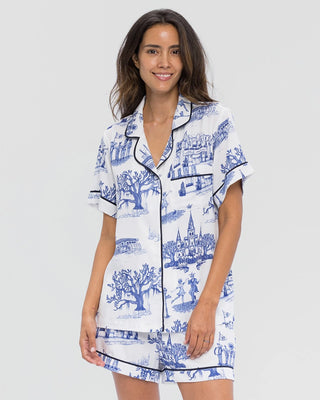 NEW ORLEANS TOILE PAJAMA SHORTS SET - FEBE Clothing