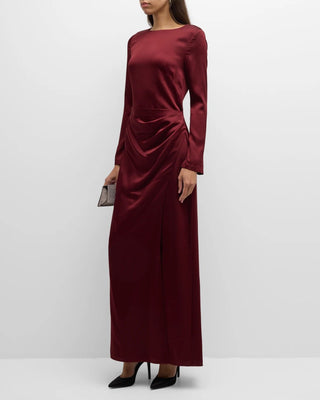 QIANA L/S DRAPED GOWN - FEBE Clothing