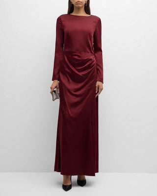 QIANA L/S DRAPED GOWN - FEBE Clothing